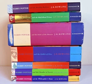 Harry Potter Complete Book Serie 7 Books by J K Rowling 6 Paperback 1 Hardcover - Picture 1 of 13