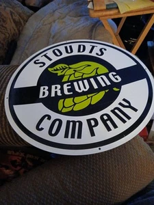 Stoudts Brewing Company Embossed Metal Tin BEER SIGN 14" - Picture 1 of 8