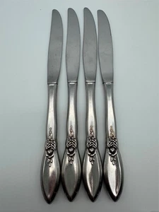 4er SET ONEIDA COMMUNITY SPRING ROSE EDELSTAHL 9 ZOLL ESSMESSER - Bild 1 von 2