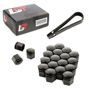 20x Radschraubenkappen Abdeckkappen Radmuttern 19 mm schwarz glanz für PORSCHE - Picture 1 of 9