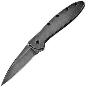 Kershaw Leek Framelock A/O Blackwash 1660BLKW 14C28N Stainless Folding Knife - Picture 1 of 1