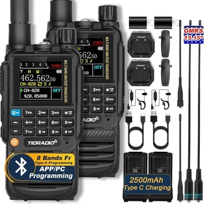 TIDRADIO TD-H3 GMRS Radios Portátil, Programación APP/Web Bluetooth, Negro  Foto 1 de 4