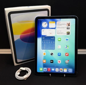 Apple iPad 2022 10.9" Tablet Wi-Fi Cellular 64GB Blue iOS 26 - Picture 1 of 9