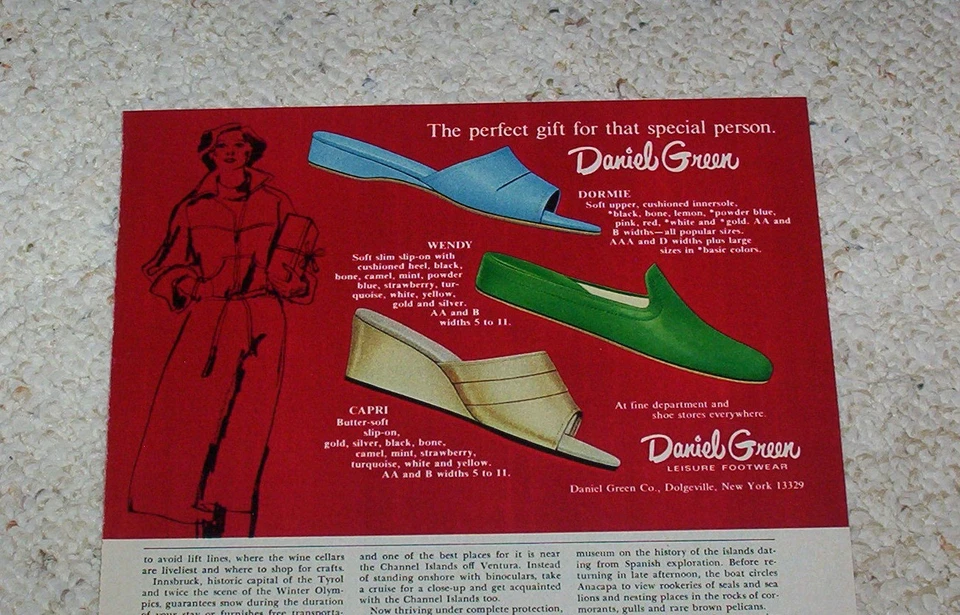 Anuncio impreso 1977 - Zapatillas Daniel Verde Zapatos Dolgeville Nueva York Publicidad Foto 1 de 1