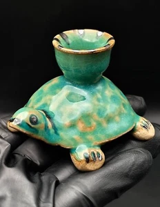 Vintage Thai Benjarong porcellana teiera tartaruga verde ceramica ceramica regalo CK583 - Foto 1 di 8