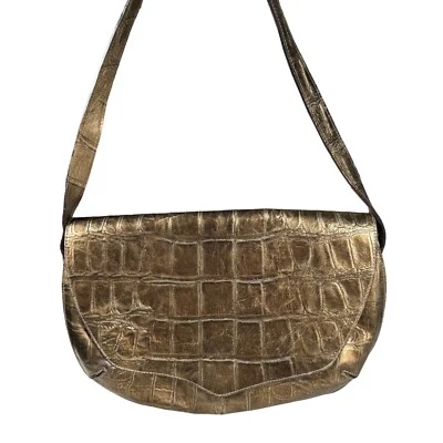 Bolso de hombro/silla de montar Carlos Falchi exótico genuino cocodrilo cocodrilo cocodrilo hecho a mano Foto 1 de 4