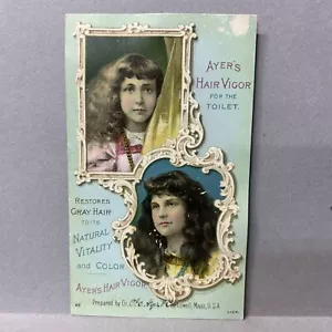 Vintage Ayer's Hair Vigor Victorian Trade Card Lowell MA - Picture 1 of 3