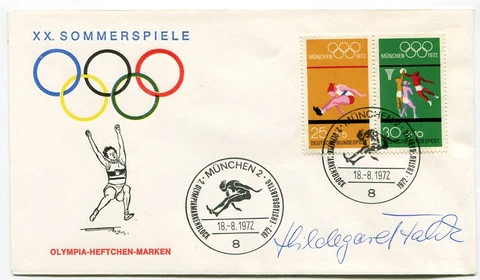 Hildegard Falck - Orig. Autograph, FDC OLYMPIA 1972, FDC Cover