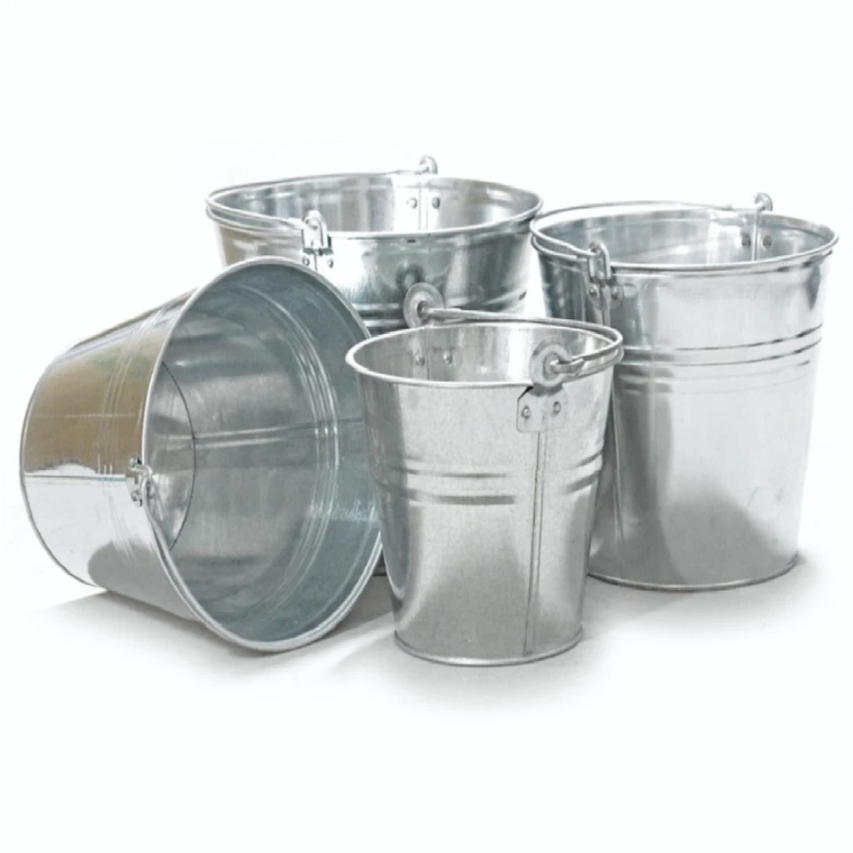 Metalleimer verzinkt 5-15 Liter Zinkeimer Eimer Wassereimer Baueimer Dekoeimer - Bild 1 von 4