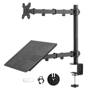Laptop Monitor Desk Mount Stand Dual Arm Desk Mount Led Screen Holder Bracket Up - Picture 1 of 10