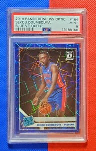 PSA 9 Sekou Doumbouya 2019 Panini Donruss Optic Blue Velocity Prizm #164 Rookie - Picture 1 of 2