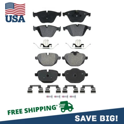 Pastillas de freno delanteras traseras cerámicas para BMW 528i 528i xDrive 2011 2012 2013 2014-2016 Foto 1 de 4