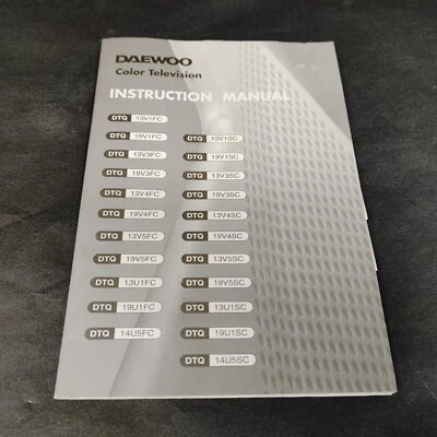 Daewoo DTQ Instruction Manual Only 13V1FC 19V1FC 19V3FC 13V5FC 13U1FC 19V1SC - Image 1 of 4