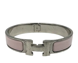 Bracciale Hermès Smalto Rosa Clic H - Foto 1 di 10