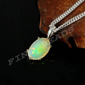 Ethiopian Opal Pendant 925 sterling silver handmade jewelry opal pendant Pd-1337 - Picture 1 of 12