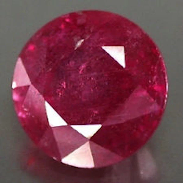 Lab Created Ruby With Visible Inclusions Round Faceted Loose Stones (4mm - 23mm) - Image 1 of 1