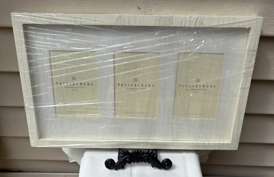 Nuevo marco de fotos Pottery Barn Kids Gallery Simply de madera blanca 4x6 ranuras 11" X 18" Foto 1 de 4