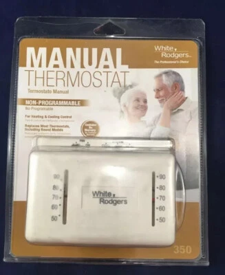 White Rodgers  Heating and Cooling  Lever  Mechanical Thermostat M150/350 - Image 1 of 4