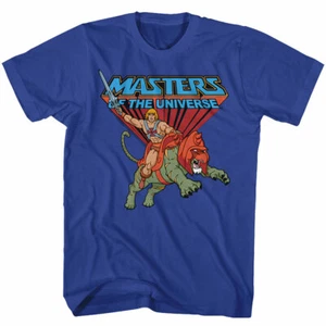 Masters Of The Universe 80er Cartoon He-Man Riding Battle Cat Herren T-Shirt - Bild 1 von 3