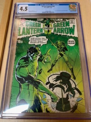 GREEN LANTERN GREEN ARROW #76  NEAL ADAMS Art/Covers Begin!  VG+ (4.5) CGC  OW/W - Image 1 of 4