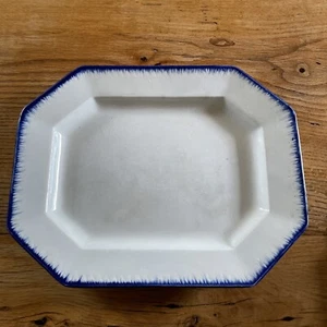 Antique Leeds Type Feather Edge Platter With Unique Markings On Back - Picture 1 of 10