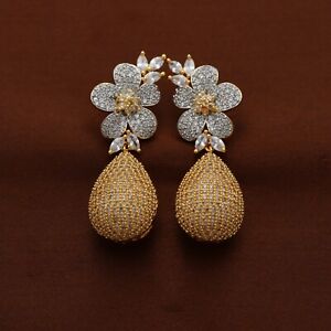 Victorian Cubic Zirconia Dangle Drop Earrings Handmade Wedding Jewelry M2