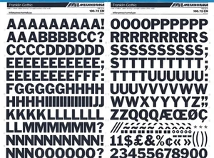 MECANORMA Dry Transfer Lettering 100.72 CN #274 FRANKLIN GOTHIC 19.4mm - Picture 1 of 2