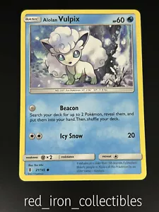 Alolan Vulpix 21/145 Common Guardians Rising Sun & Moon Pokemon Card 2017 - Picture 1 of 2
