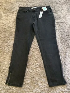 New with Tags Ladies Debenhams Black Skinny Jeans Zip Side Hems Size 12 28” Leg - Picture 1 of 6