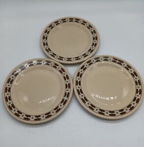 Vitrified Jac-Tan Jackson China 1938 USA Made Southwest 7¼" Stoneware 3 Plates 
