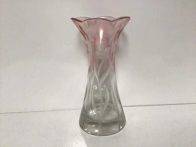 Q25 Vintage Lenocks Pink and White Cut Crystal Vase for Home and Office Gift - Image 1 of 4