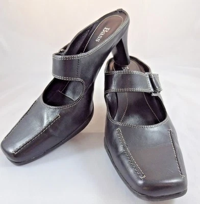 Zapatos sin cordones BASS negros para mujer EE. UU. 8 UE 6 puntera cuadrada tacón de 2,75" Foto 1 de 4