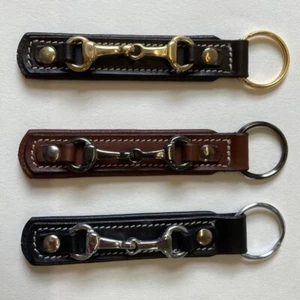 KEY RING LEATHER SNAFFLE BIT KEY RING, KEY-FOB HORSE PONY *FREE POSTAGE* - Picture 1 of 3