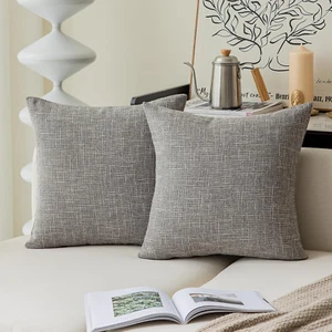 2 Packs Decorative Square Pillows Cover Outdoor Throw Pillows Cushion Covers for - Picture 1 of 8