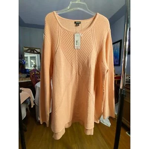 Women's a.n.a. A New Approach NWT, 3X Peach Pullover Sweater cable knit pattern - Picture 1 of 14