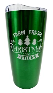 "FARM FRESH CHRISTMAS TREES" Weinbecher 20 Unzen Kaffee Heiß/Kalt Getränk - Bild 1 von 3