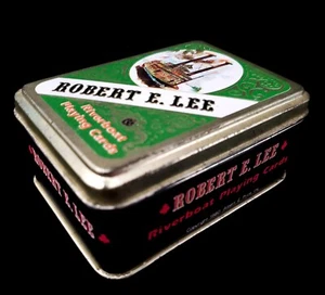 UN-OPENED Riverboat Playing Cards Robert E. Lee (2) Decks In Tin Case 1980 Nice! - Picture 1 of 5