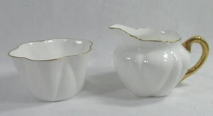 Rare Shelley China Made in England Regency Creamer & Sugar with Gold Gilt Trim - Picture 1 of 8