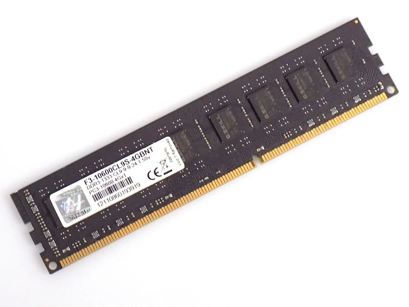 4GB G.Skill F3-10600CL9S-4GBNT DDR3-1333 PC3-10600 CL9 1.5V RAM Arbeitsspeicher - Bild 1 von 1