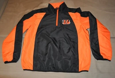 BNWT G-III Cincinnati Bengals Mens Black/Orange Pullover Windbreaker (M) - Image 1 of 4
