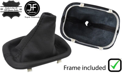 AFORCE AUTO BLACK STITCH LEATHER GEAR GAITER WITH PLASTIC FRAME FITS BMW 6 SERIES E24 76-90