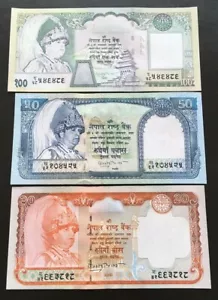 NEPAL 2004 GYANENDRA 2a EDICIÓN P-47b,48b,49b,2 palabras texto Rs20,50,100sign #15 UNC - Imagen 1 de 2