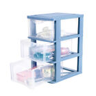 Clear 3-Layer Storage Cabinet for Home/Office/Dorm (Blue)