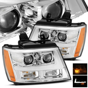 07-14 Tahoe/Suburban/Avalanche Chrome LED Tube Projector Headlights Left/Right - Bild 1 von 9