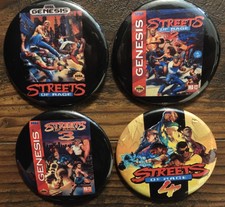 STREETS OF RAGE Collector's Pins Set of 4 BRAND NEW Button Badge Sega Genesis