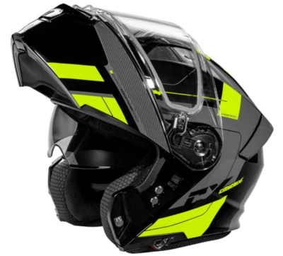 CASTLE "CX935 RAID" ELECTRIC SNOWMOBILE HELMET MODULAR HI-VIS/CHARCOAL ADULT LG Foto 1 de 4
