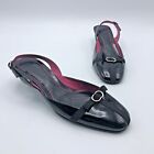 Cole Haan D16000 Women Black Patent Leather Slingback Heel Shoe SZ 5.5 Pre Owned