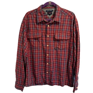 Camicia vintage Tommy Jeans flanella a quadri manica lunga rossa a quadri uomo XLarge - Foto 1 di 7