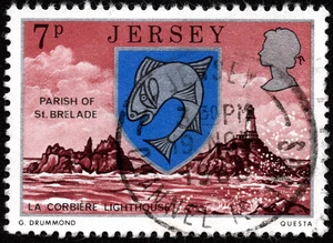 Jersey Stamp Scott #141 Used F-VF with Bullseye Cancel - 7p Lighthouse Issue - Picture 1 of 1
