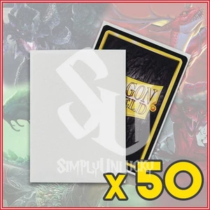 White 50 Matte Dragon Shield Sleeves Standard Size 🐉for One Piece Pokemon MTG - Picture 1 of 2